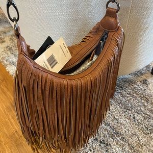Steve Madden brown fringe purse